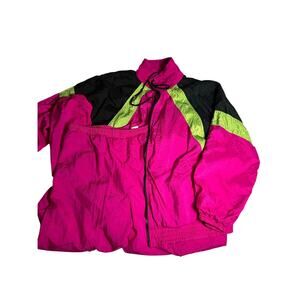 Vintage 80s 90s Neon Colorblock Windbreaker Milano Sport Jacket M